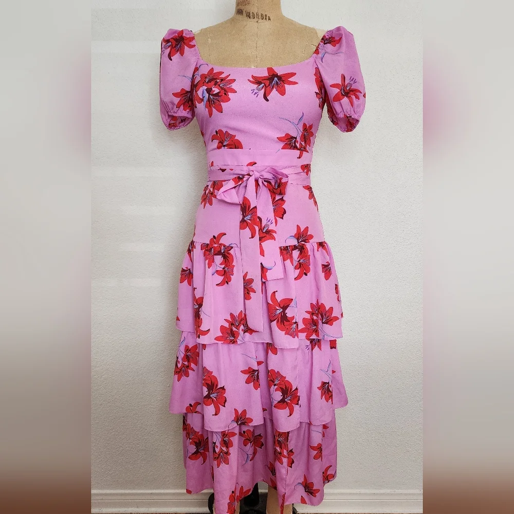 Likely Pink Floral Lottie Midi Dress - Picture 8 of 12